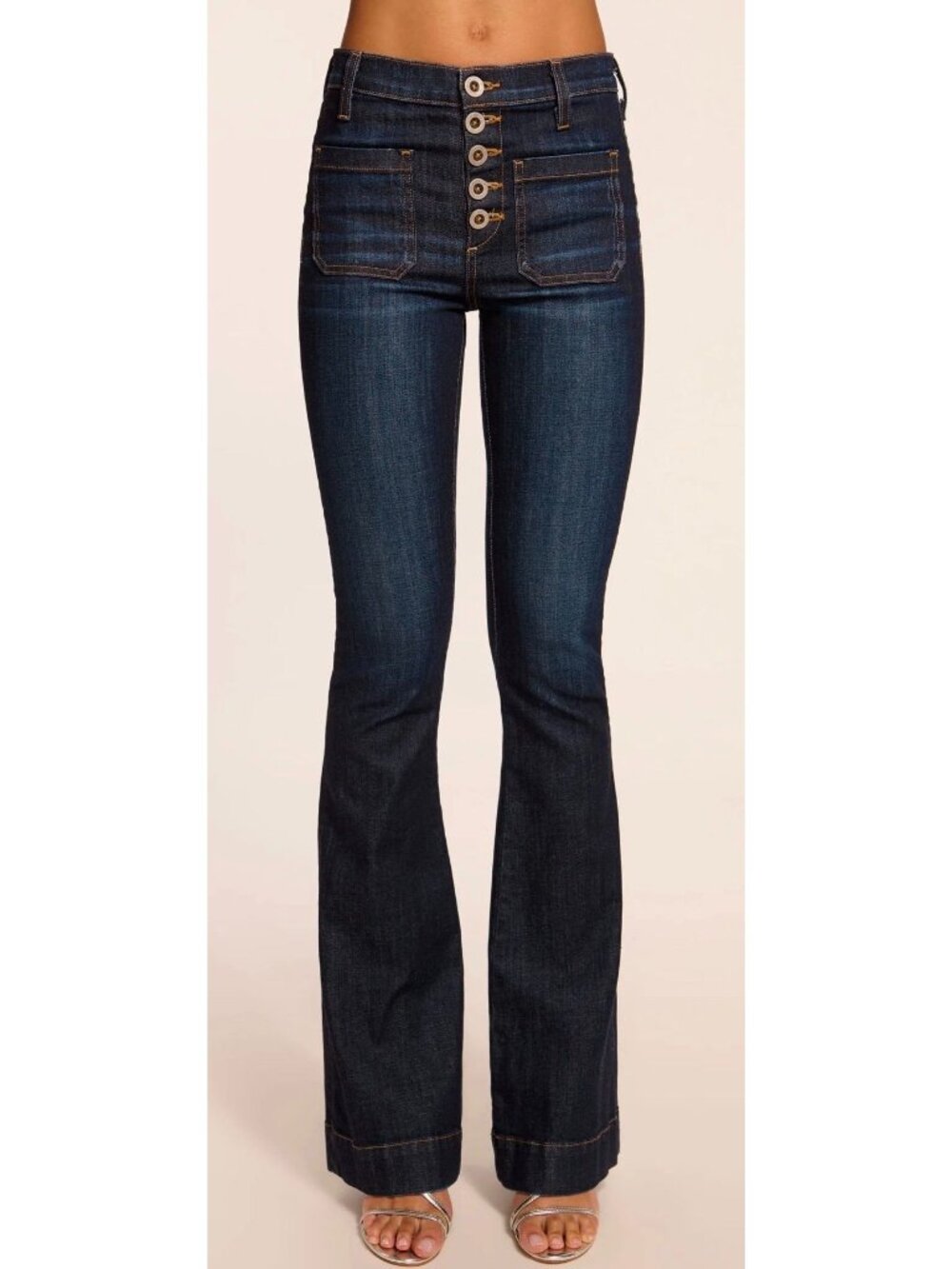 NWT Ramy Brook Cindy High Rise Flare Jean Dark Wash Size US 23 $275 [jb]